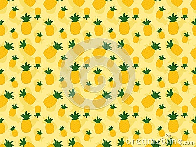 Pineapple seamless pattern background by Pitripiter Vector Illustration