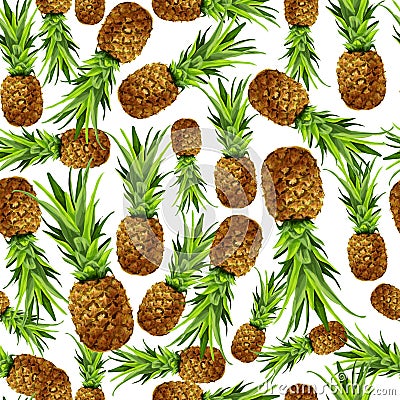 Pineapple seamless pattern Vector Illustration