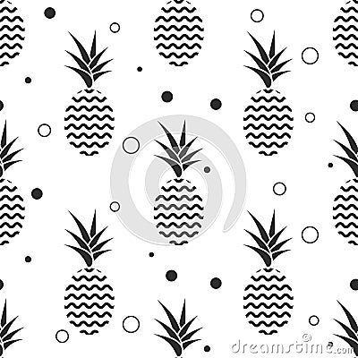 Pineapple simple vetor seamless background. Textile pattern. Vector Illustration