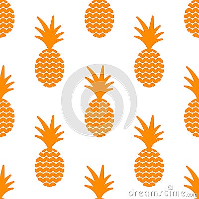 Pineapple simple vetor seamless background. Textile pattern. Vector Illustration