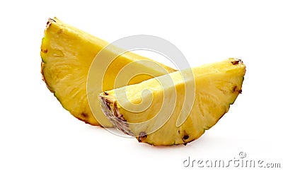 Pineapple slices on white background Stock Photo