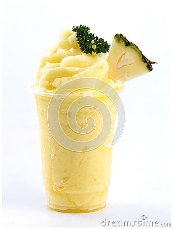 Pineapple smoothies Stock Photo