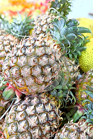 Pineapple sold in the market Stock Photo
