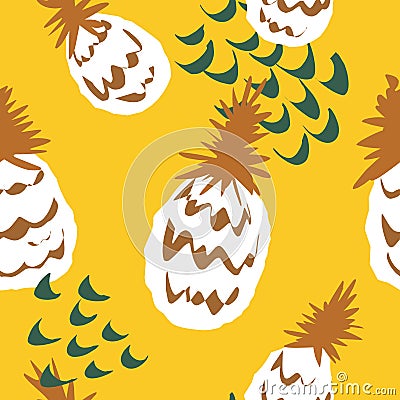 Pineapple stylized fruit pattern Vector Illustration