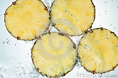 Pineapple Water Splash Stock Photo