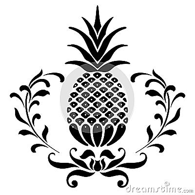 Pineapple welcome symbol - icon Vector Illustration