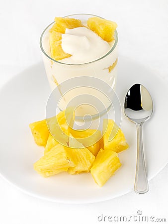 Pineapple yogurt Stock Photo