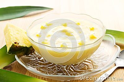 Pineapple yogurt dessert Stock Photo