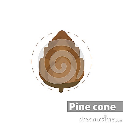 Pinecone clipart. Pinecone colorful flat icon Vector Illustration