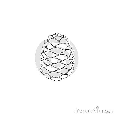 Pinecone icon, logo, emblem. vector illustration. line style. eps10 Vector Illustration