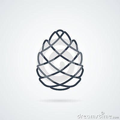 Pinecone Line Icon Vector Vector Illustration