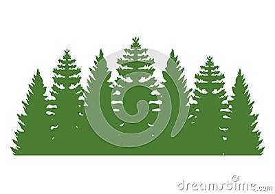 pines forest green silhouettes Vector Illustration