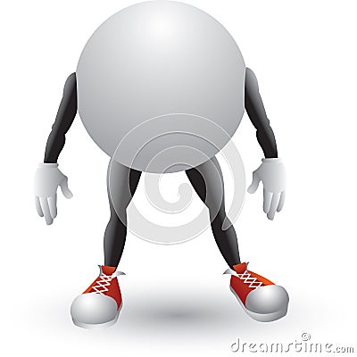 Ping pong ball cartoon character Vector Illustration
