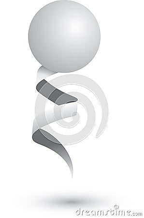 Ping pong ball on a ribbon Vector Illustration