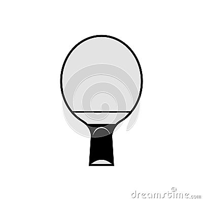 Ping pong racket. Sports equipment for athletes. Isolated on white background. Symbol, icon. Monochrome Illustration Vector Illustration