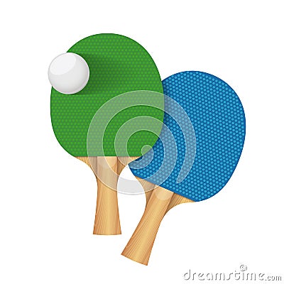 Ping-pong sport table tennis racket Vector Illustration
