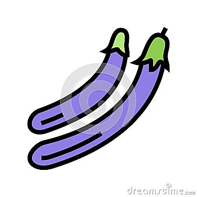 ping tung eggplant color icon vector illustration Vector Illustration