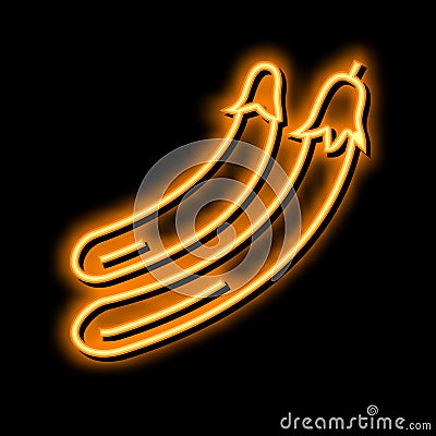 ping tung eggplant neon glow icon illustration Vector Illustration