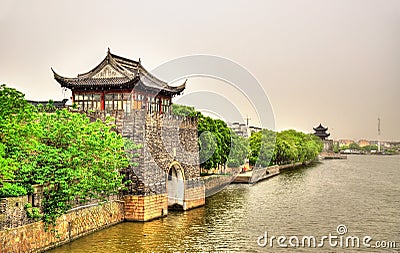 Pingmen Water Gate in Suzhou Stock Photo