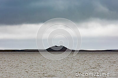 Pingo Canadian Landmark at Tuktoyaktuk NWT Canada Stock Photo