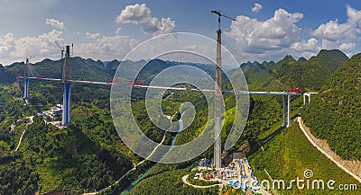 The Pingtang bridge in construction Stock Photo