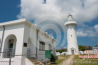 Eluanbi Lighthouse at Eluanbi Park in Hengchun Township, Pingtung County, Taiwan. It was originally built in 1883 Stock Photo