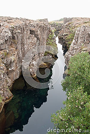 Pingvellir miror reflection in water Stock Photo