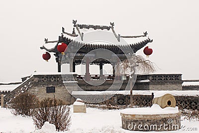 Pingyao Ancient City in Winter Stock Photo