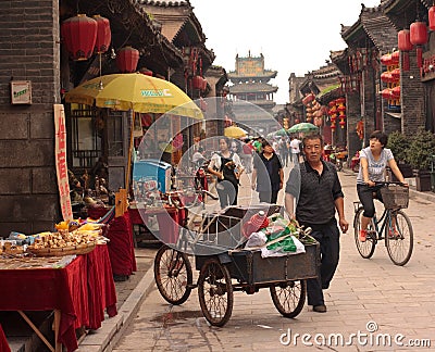 Pingyao street scene Editorial Stock Photo