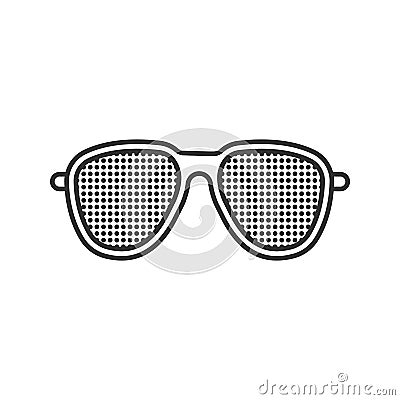 Pinhole glasses linear icon Vector Illustration