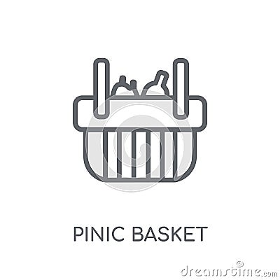 Pinic Basket linear icon. Modern outline Pinic Basket logo conce Vector Illustration