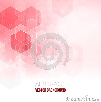 Pink Abstract Background. Abstract hexagon background. Technology polygonal design. Digital futuristic minimalism. Vector Illustration