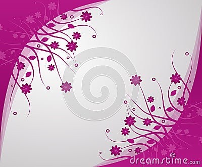 Pink abstract background with floral ornaments Stock Photo