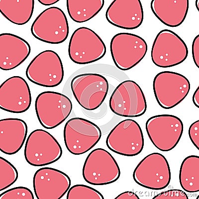 Pink strawberries abstract repeating pattern Stock Photo