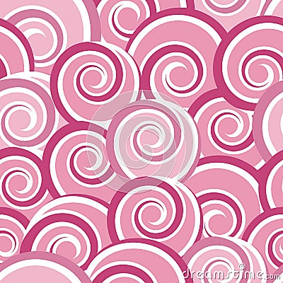 Pink abstract seamless pattern with swirls Vector Illustration