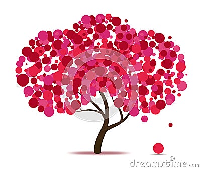 Pink abstract tree Vector Illustration