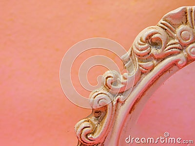 Pink in the air, vintage mirror. Stock Photo