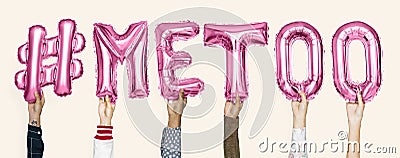 Pink alphabet balloons forming the word metoo Stock Photo