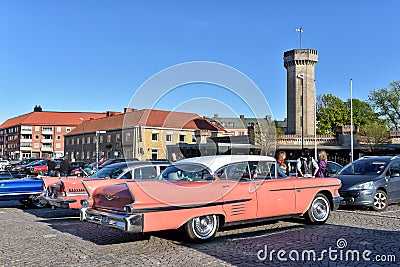 Pink antique car Editorial Stock Photo