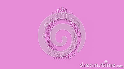 Pink Antique Ellipse Baroque Frame Cartoon Illustration