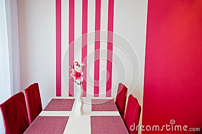 Pink artificial flower as room decoration Stock Photo