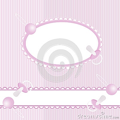 Pink babies background with frame Stock Photo