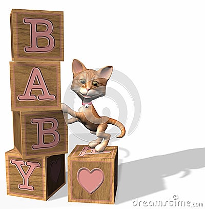 Pink Baby Blocks Stock Photo