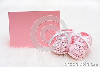 Pink Baby Booties Stock Photo