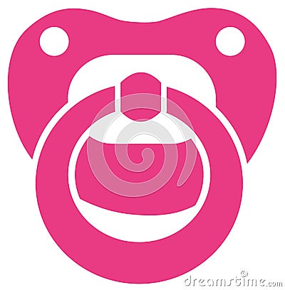 Pink baby girl pacifier Vector Illustration