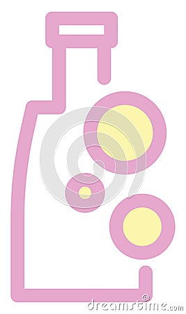 Pink baby shampo bottle, icon Vector Illustration