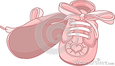 Pink baby shoes Vector Illustration