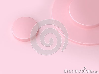 Pink background circle shape floor abstract minimal background 3d render Stock Photo