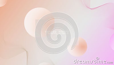 Pink background and glass morphism pearl circle. beauty background. Vector Illustration