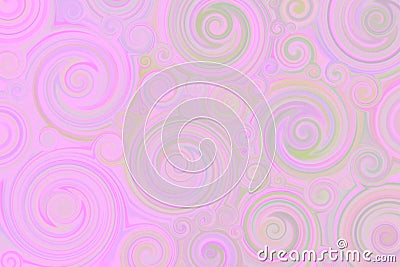 Pink background with green tones, spiral intermingling of pink and green, ornamental pattern. Stock Photo